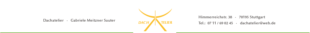Dachatelier - Kopfgrafik mit Logo und Anschrift